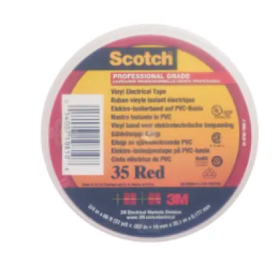 3M Scotch 35 Red PVC Electrical Tape, 19mm x 20m