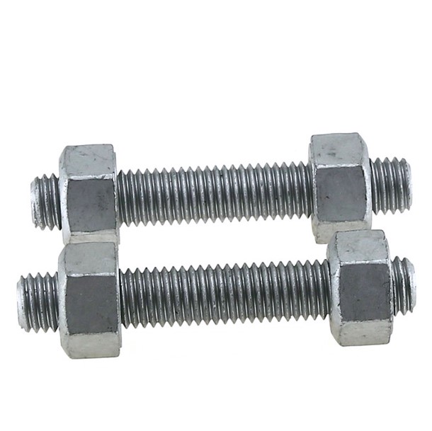 Stud Bolts and Nuts 1 1      /      8"" x 220 mm Studbolts with 2 Nuts