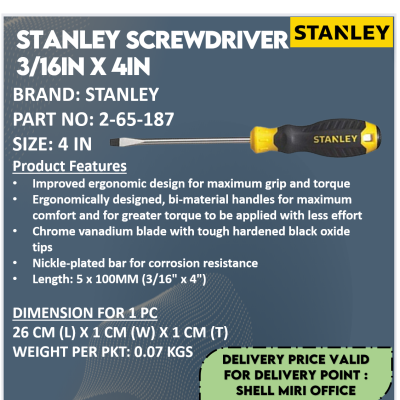 STANLEY 2-65-187 SCREWDRIVER