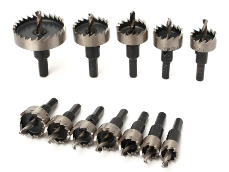 12PCS HSS Drill Bit Hole Saw Tooth Set Stainless Steel Metal Alloy Cutter 15-50mm