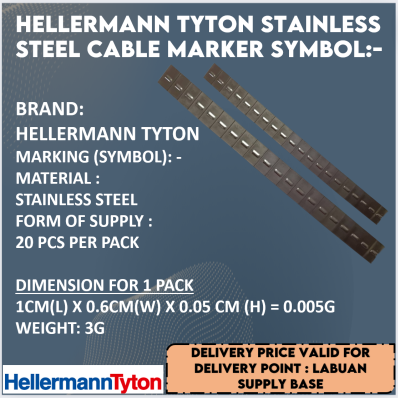 HELLERMANN STAINLESS STEEL MARKER SYMBOL: -