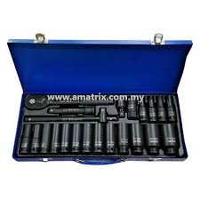 KING TOYO KT-44023L 23PCS 1  /  2" SQ Drive Metric Deep Impact Socket Wrench Set