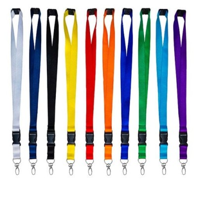 NYLON LANYARDS WITH DETACHABLE BUCKLE CLIP, METAL AND SAFETY CLIP