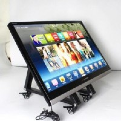 TV stand floor to ceiling short triangle LCD movable cart stage podium conference anti-viewing pitch angle adjustment