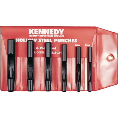 Kennedy 5-12mm HOLLOW PUNCH SET (6-PCE) FOR CORK, LEATHER, PLASTICS