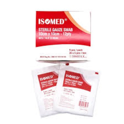 ISOMED STERILE GAUZE SWAB 10CMX10CM 12PLY 5S#