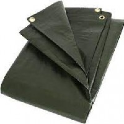 Heavy Duty Green Tarpaulin with metal eyelet