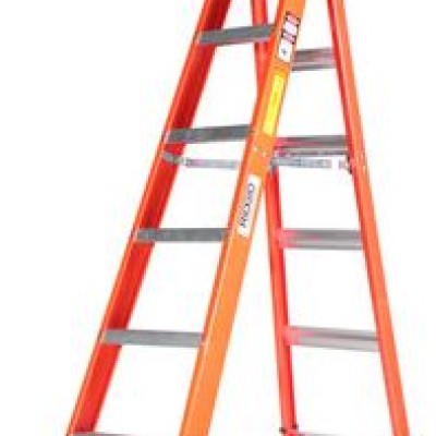 RIDGID Fiberglass Step Ladders with Protop 12 FT (76707) RL-FGS12