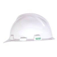 MSA 475358 V-Gard Slotted Cap, White, W Fas-Trac III Suspension