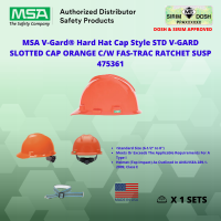 MSA V-Gard Hard Hat Cap Style 475361, ORANGE, DOSH AND SIRIM APPROVED