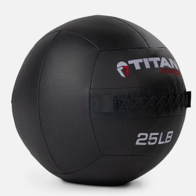 Titan Fitness 25 LB Soft Shell Medicine Wall Ball with Poly-Composite Laminate