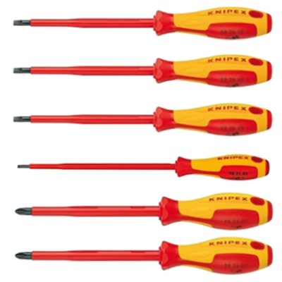 *Knipex 00 20 12 V01 Phillips; Slotted Insulated Screwdriver Set, 6-Piece