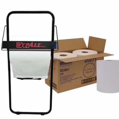 1CTN Wypall L10 Jumbo Roll Wipers 20271 (2rolls  ctn) + 1 Unit Wypall Floor Mounted Stand 80585