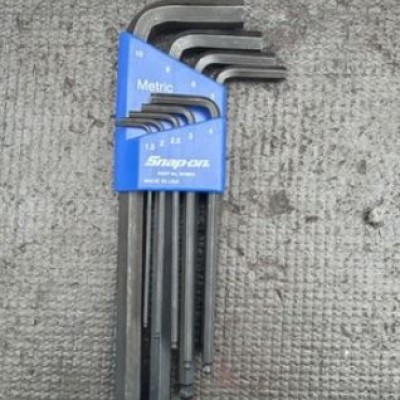 "Set, wrench, l-shape, ball hex, 1.5mm - 10mm MFR: SNAP ON P N: BHM9A"