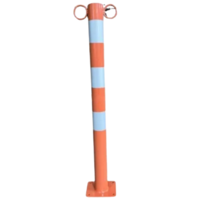 METAL BOLLARD (EAR) with L2-CP8Y 8MM X 20M PLASTIC CHAIN (YELLOW)