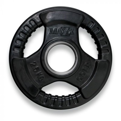 MAXX RUBBERIZED OLYMPIC PLATE WITH HANDLE - 2 x 10KG
