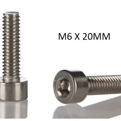 Hex Socket Cap Screw SS316 Plain, DIN 912 [25s] - M6 x 20mm