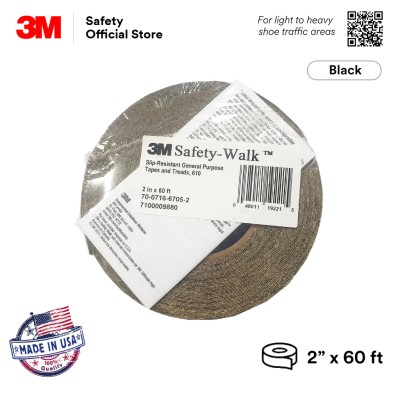 3M 610 SAFETY WALK ANTI-SLIP 2IN X 60FT BLACK 2 ROLLS CASE