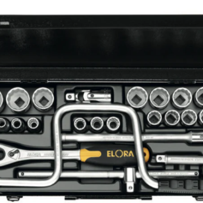 ELORA 770-LMF 1 2" Bi-Hexagon Socket Set Metric 26Pcs