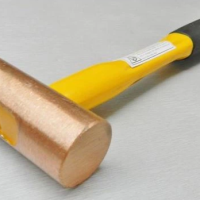 2 LB Brass Copper Hammer   Fiber Handle   Non Sparking Hammer