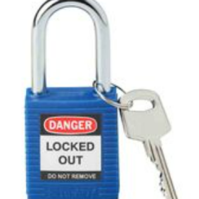 Brady Customised Key Alike Master Key Aluminium Padlock, Blue c w engraving