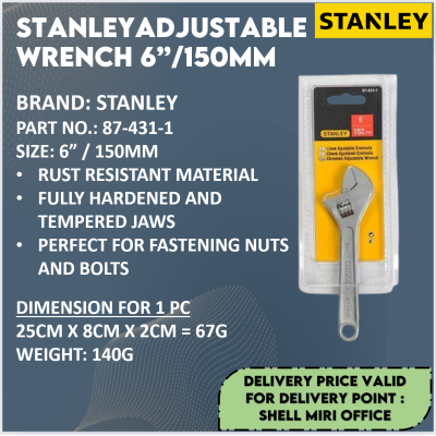 STANLEY 87-431-1 ADJUSTABLE WRENCH 6 150MM