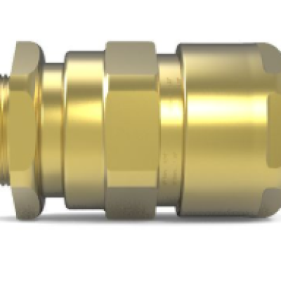 Hawke 501 453 RAC O M20 brass nickel plated cable gland c w locknut, earth tag, nylon washer, serrated washer & shroud
