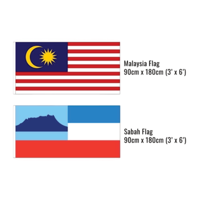 FLAG MALAYSIA 3'X6' POLYMESH STAR