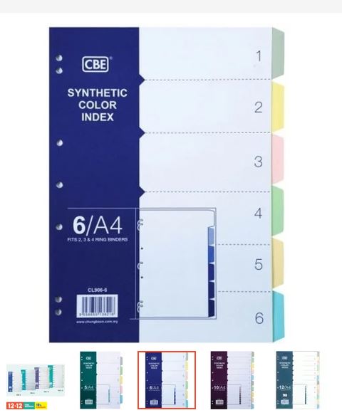 CBE Plastic Colour Index - 10 color      /      packet