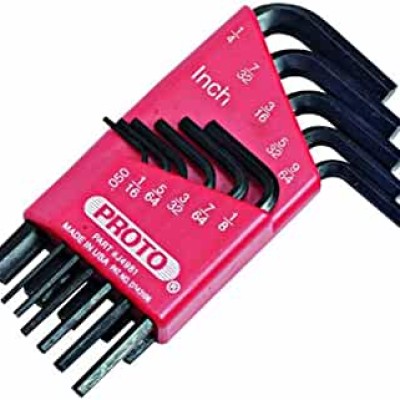 *PROTO J4981 Hex Key Set, L-Shaped, SAE, Short Arm, Black Oxide Finish