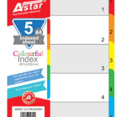 ASTAR A4 COLOURFUL High quality PP INDEX DIVIDER