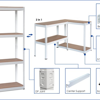 *TTF DIY RACK - FB51436WH [ 1710mm(H) x 350mm(D) x 900mm(L) x 4 Levels]