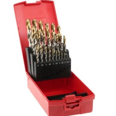 Dormer 25-Piece Twist Set for Multi-Material, 13 mm Max, 1 mm Min, High Speed Steel Tin Bits