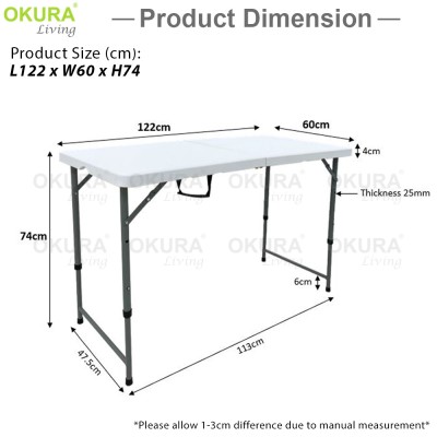 *#OKURA Foldable Banquet Table 4' x 2'