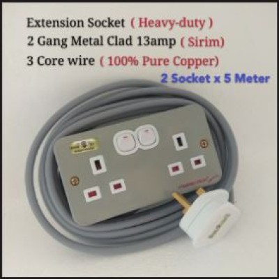EXTENSION SOCKET HEAVY DUTY - 2 GANG