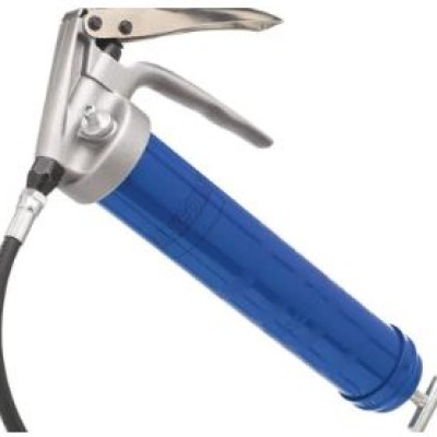 Lincoln 1134 Pistol Grip Grease Gun with 18" Whip Flex Hose and Coupler, 6" Rigid Extension, 7,500 PSI, Premium Dual Lip Follower, Variable Stroke, Jam-Proof Toggle, Filler Air Bleeder Combo