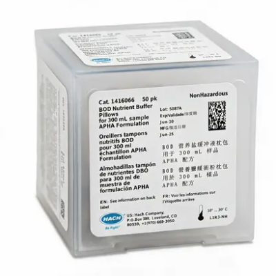 Hach 1416066-300ml BOD nutrient buffer pillows, 0.5ml for 300ml, pk 50