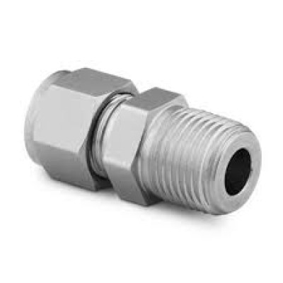 SWAGELOK Stainless Steel Tube Fitting, Male Connector, 1 4 in. Tube OD x 1 2 in. Male NPT