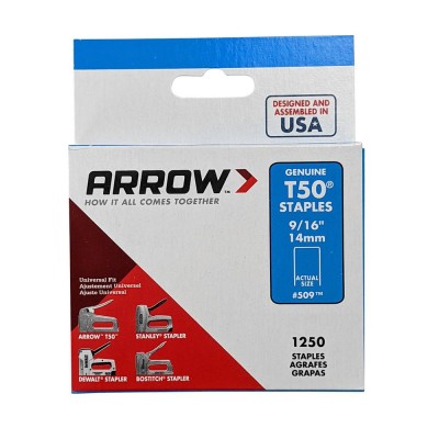 Arrow Fastener 509 Genuine T50 9 16-Inch Staples