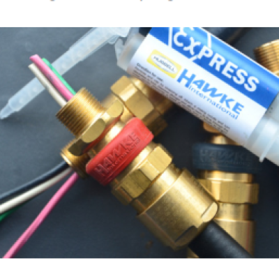 HAWKE #ICG653 UNIV BRASS NICKEL PLATED CABLE GLAND C W LOCKNUT EARTHTAG, RED FIBRE WASHER, EPOXY PUTTY & PVC SHROUD, SIZE : A   M20