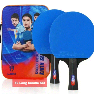 LOKI K5000 Table Tennis Bats x 2 with Blue Rubber
