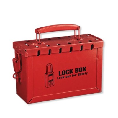 LOTO BOX WITH 10 OPERATION PADLOCKS (RED), C