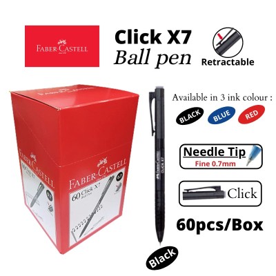 *Faber-Castell Ballpoint Pen Click X7 0.7mm Black Blue Red [Box of 60]