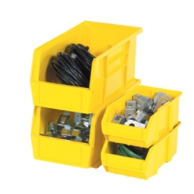 10 3 4 x 8 1 4 x 7" Yellow Plastic Stack & Hang Bin Boxes
