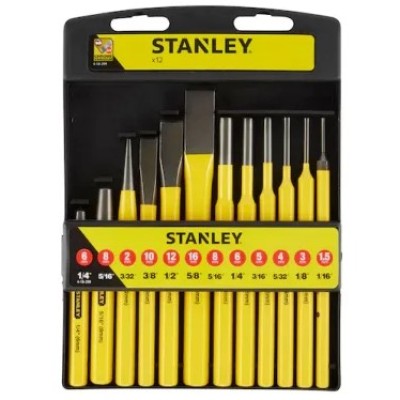 Stanley 12-Piece Punch Set, Pin Punch, 1.5  6 mm Shank