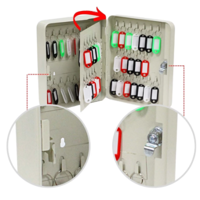 80 Key Slot Metal Key Box Lockable Security Metal Key Cabinet   Storage Box (80 Key Slots)