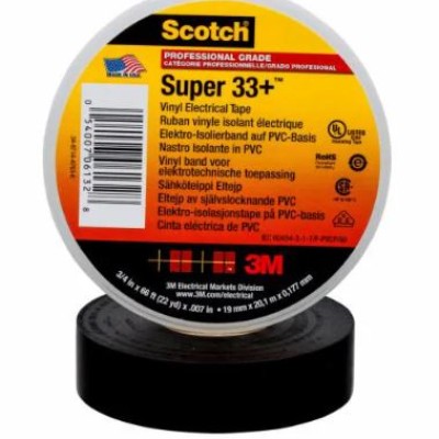 Tape : 3M Scotch, Super 33+ Vinyl Electrical Tape - Black (10rolls box)