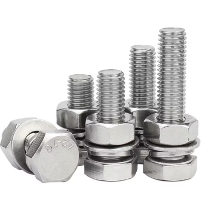 SS 316 HEX BOLT DIN 933 M16 X 65 C W 1 NUT & 1 FLAT WASH