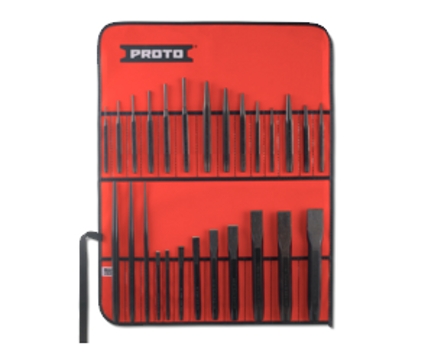 Proto 26 Pc Punch and Chisel Set in Pvc Roll Pouch 46S2