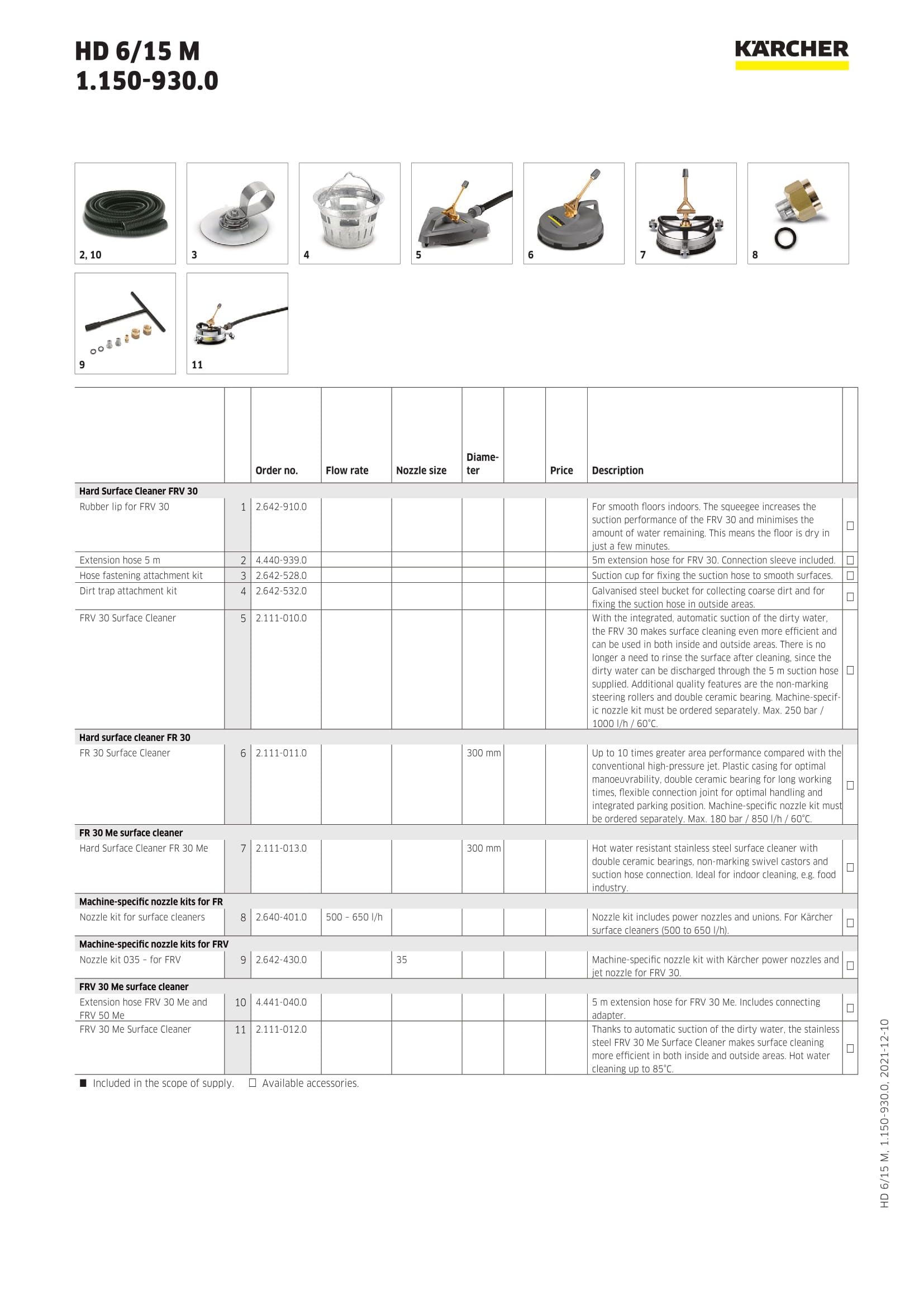 KARCHER 2.111-010.0 FRV TR 30 FRV 30 Surface Cleaner